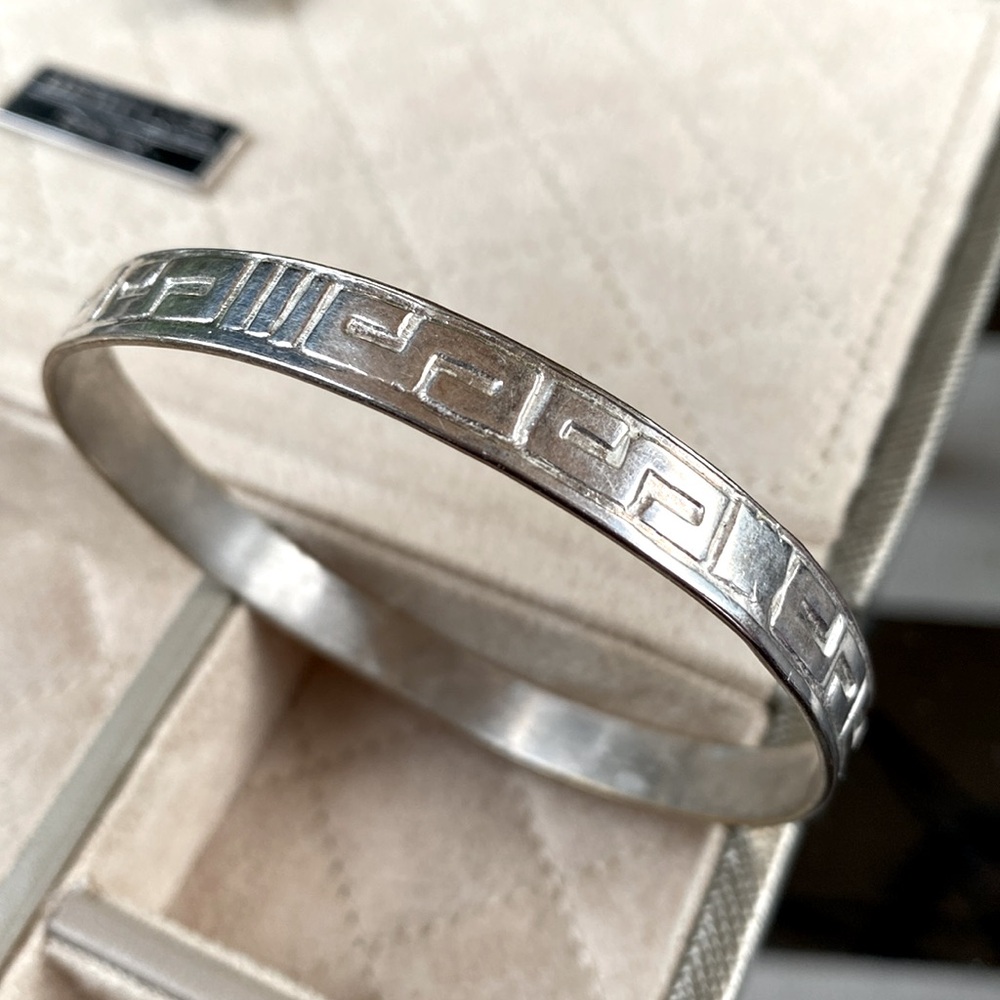 Mexico 925 Solid Sterling Silver Bangle - image 1